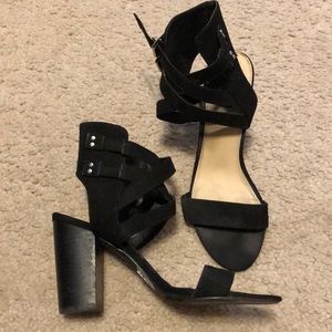 black block heel sandals